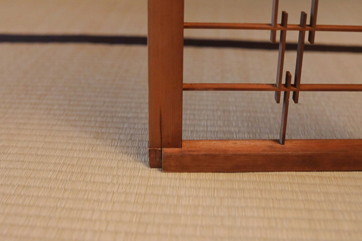 Japanese Furniture antique interior architectural screen,"kumiko, wooden framework" for a sliding screen, shoji, H35.6×10.1in/H90.4×25.6cm