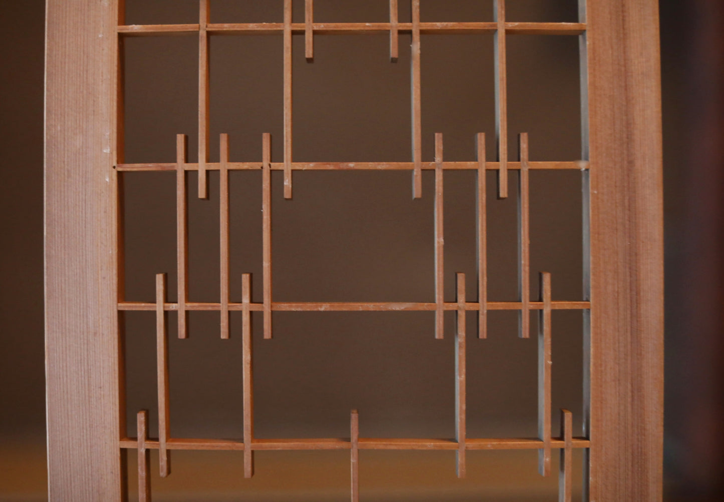 Japanese Furniture antique interior architectural screen,"kumiko, wooden framework" for a sliding screen, shoji, H35.6×10.1in/H90.4×25.6cm