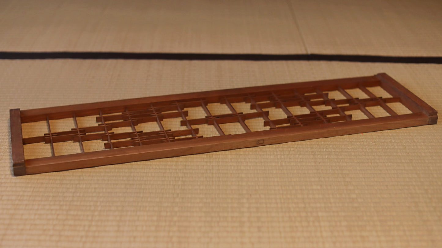 Japanese Furniture antique interior architectural screen,"kumiko, wooden framework" for a sliding screen, shoji, H35.6×10.1in/H90.4×25.6cm