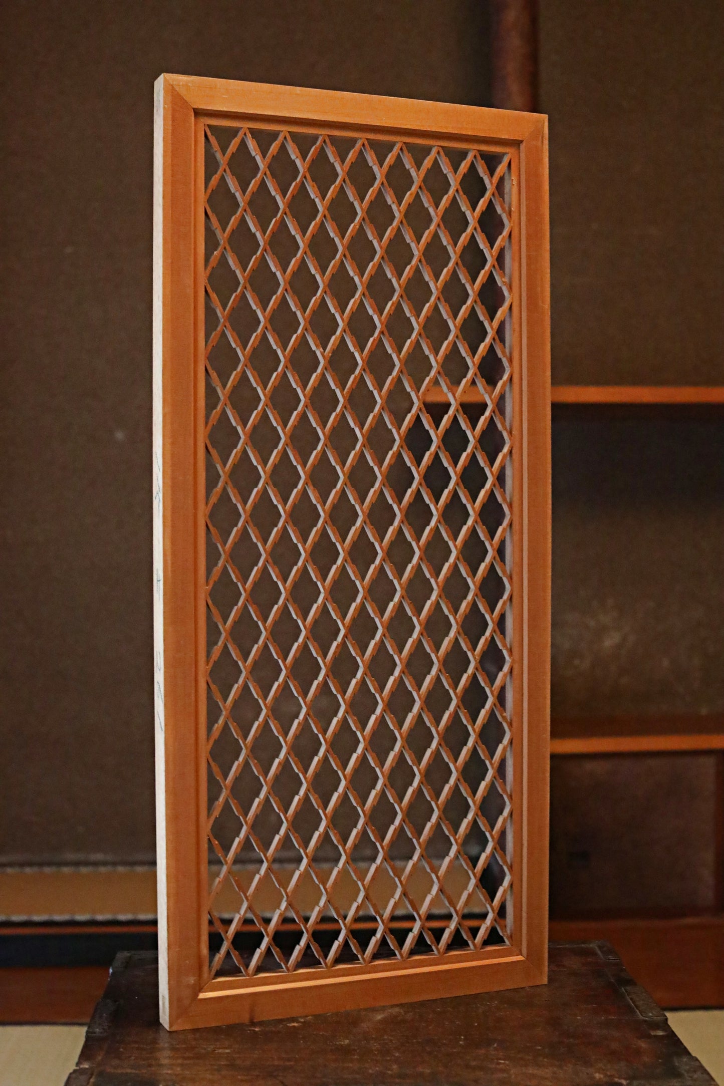 Japanese Furniture antique interior architectural screen,"kumiko, wooden framework" for a sliding screen, shoji, H31.1×14.1in/H78.9×35.7cm