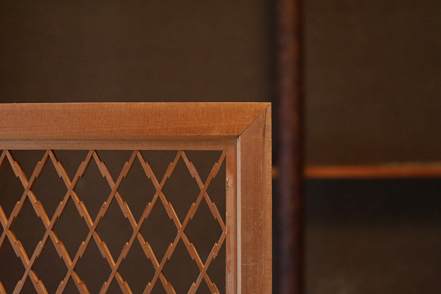 Japanese Furniture antique interior architectural screen,"kumiko, wooden framework" for a sliding screen, shoji, H31.1×14.1in/H78.9×35.7cm