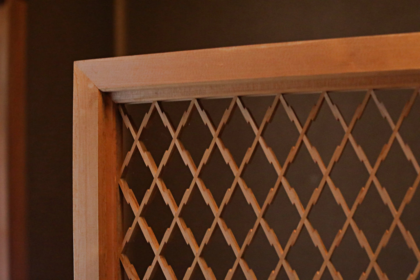 Japanese Furniture antique interior architectural screen,"kumiko, wooden framework" for a sliding screen, shoji, H31.1×14.1in/H78.9×35.7cm