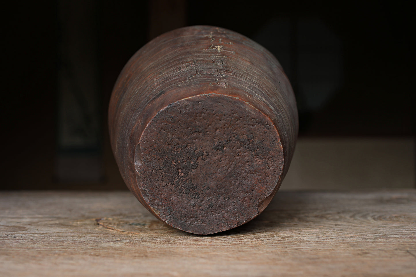 Antique Bizen Ceramic Jar, Japanese Flower Vase, Wabi Sabi Decor (H11.6in/H29.5cm)