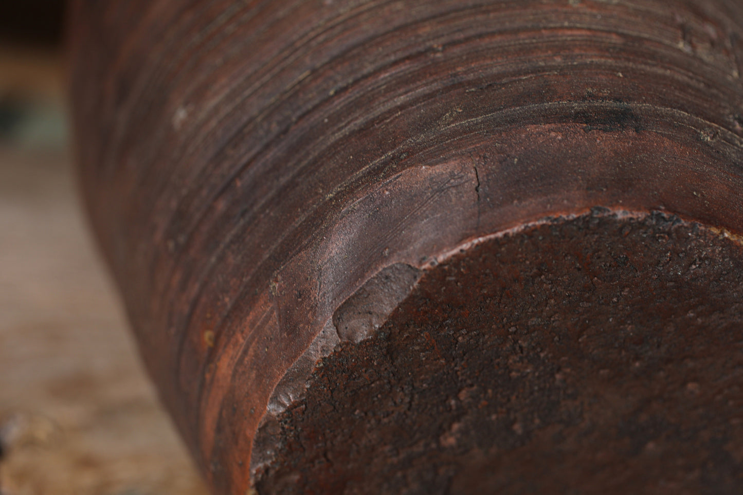 Antique Bizen Ceramic Jar, Japanese Flower Vase, Wabi Sabi Decor (H11.6in/H29.5cm)