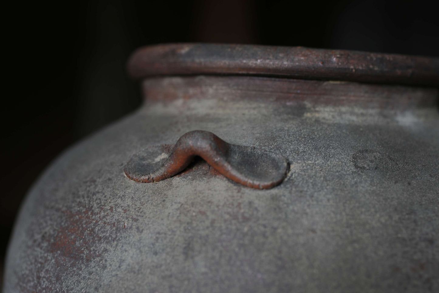 Antique Bizen Ceramic Jar, Japanese Flower Vase, Wabi Sabi Decor (H11.6in/H29.5cm)