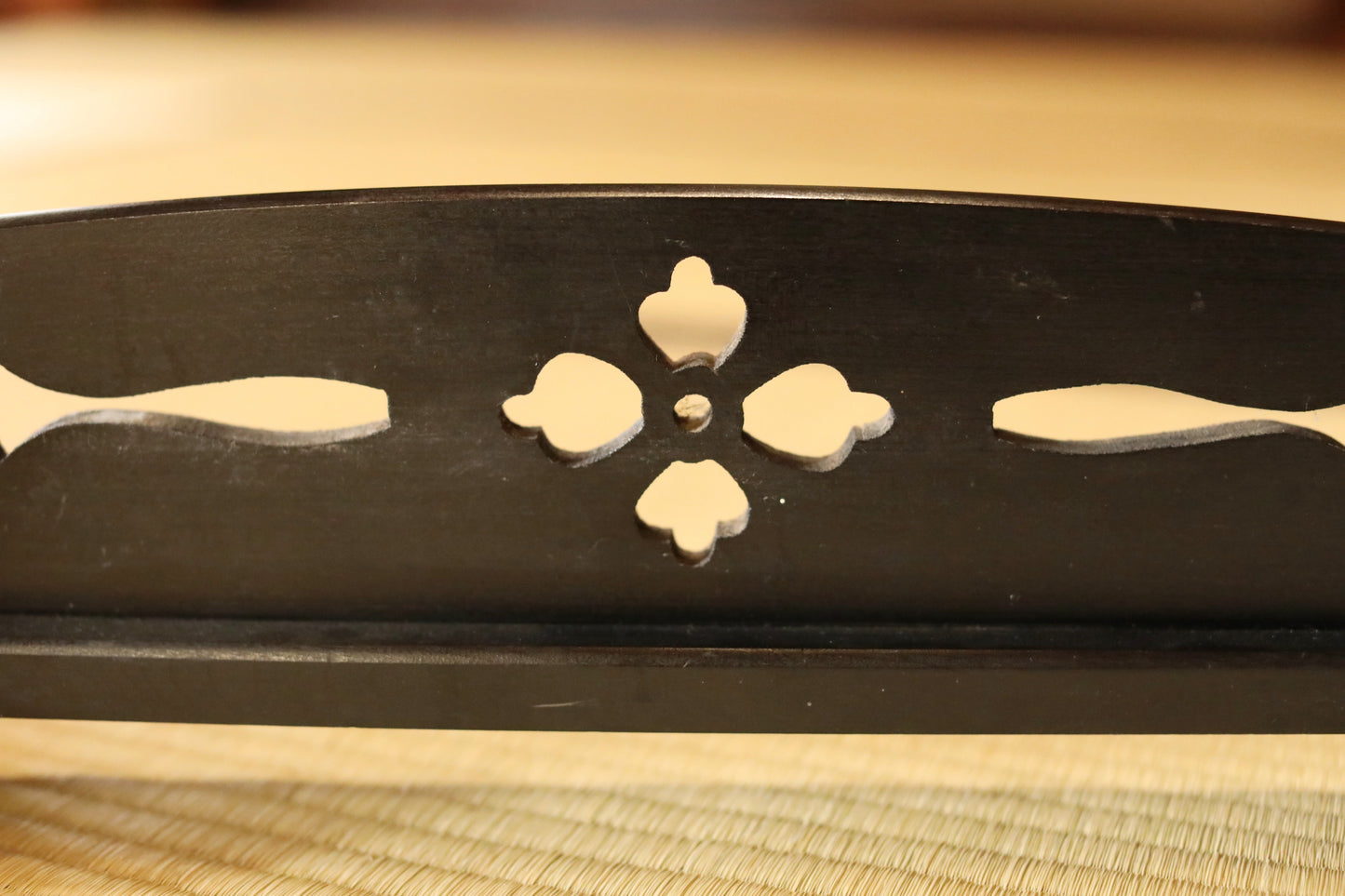 Vintage Black Lacquer Katana Rack, Japanese Samurai Sword Stand W17.9in/W45.5cm