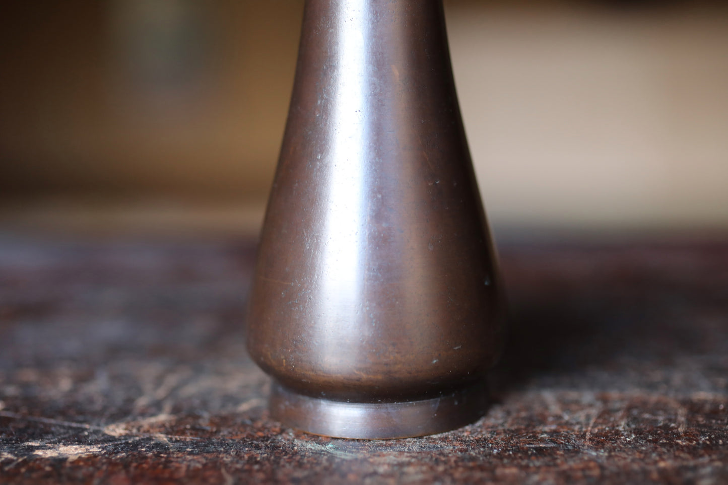 Vintage Japanese Bronze Vase, Crane Neck Ikebana Flower Arrangement, Signed