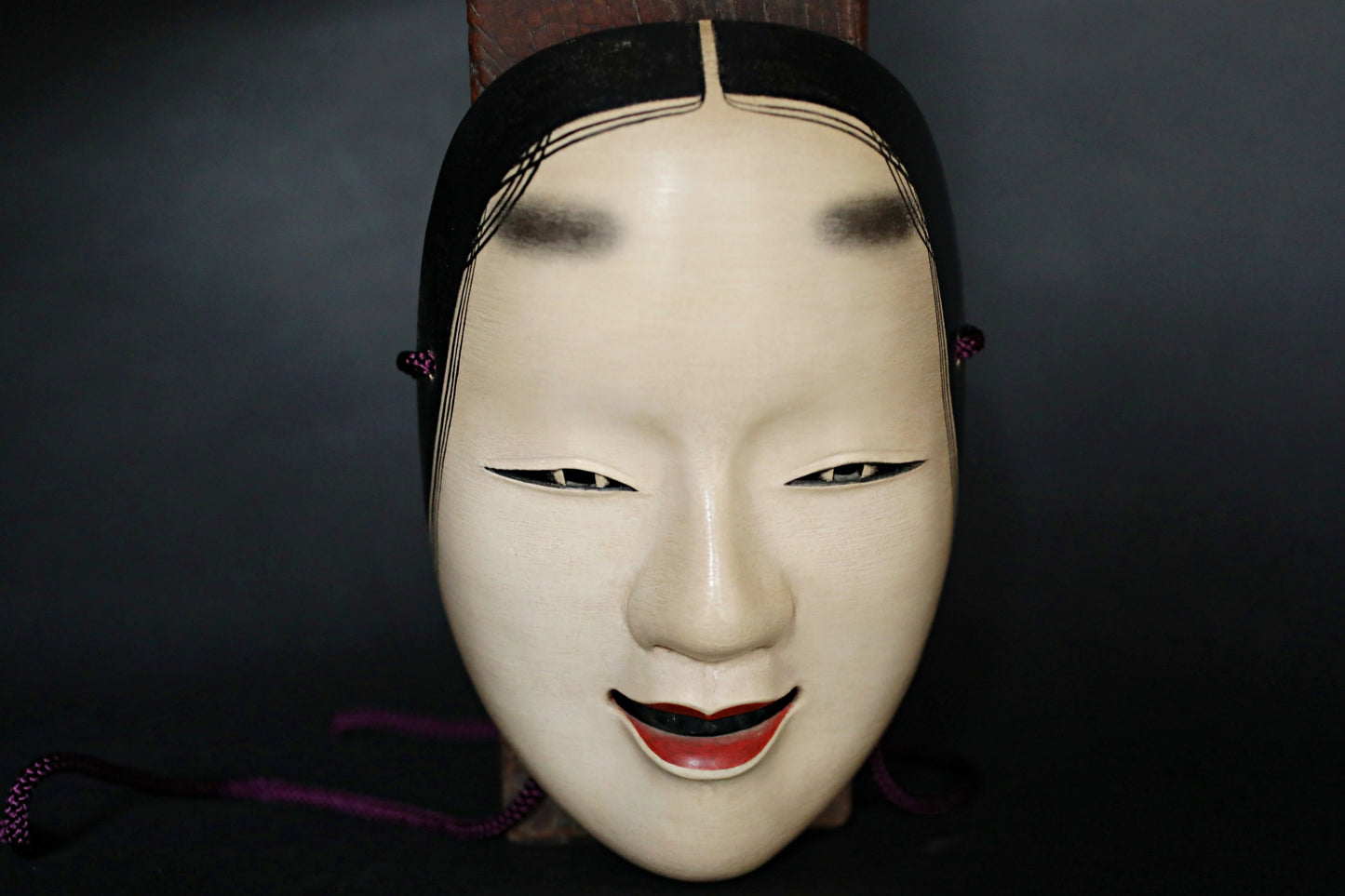 Japanese vintage NOH mask wood hand carving Zouonna wall ornament signed boxed