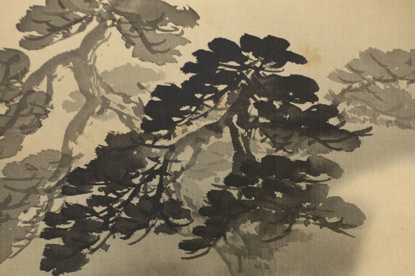 Fujiyama Japanese antique ink wash painting hanging scroll, KAKEJIKU 岸浪柳渓 (1855-1935) signed Boxed 77in/195.5cm
