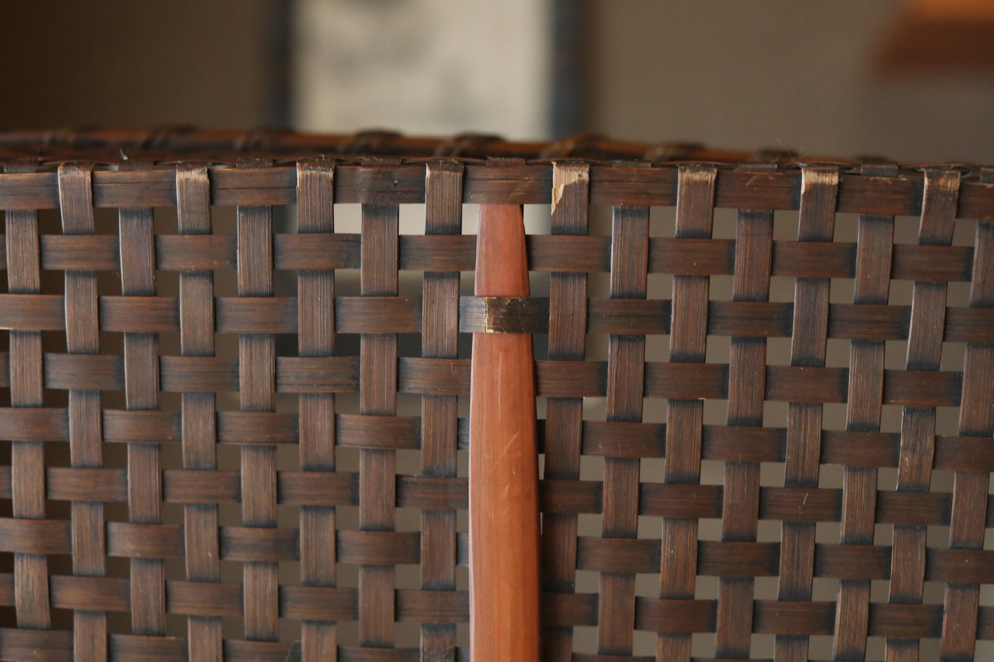 Antique Japanese Bamboo Basket Box: Kimono Obi Storage, 1920s