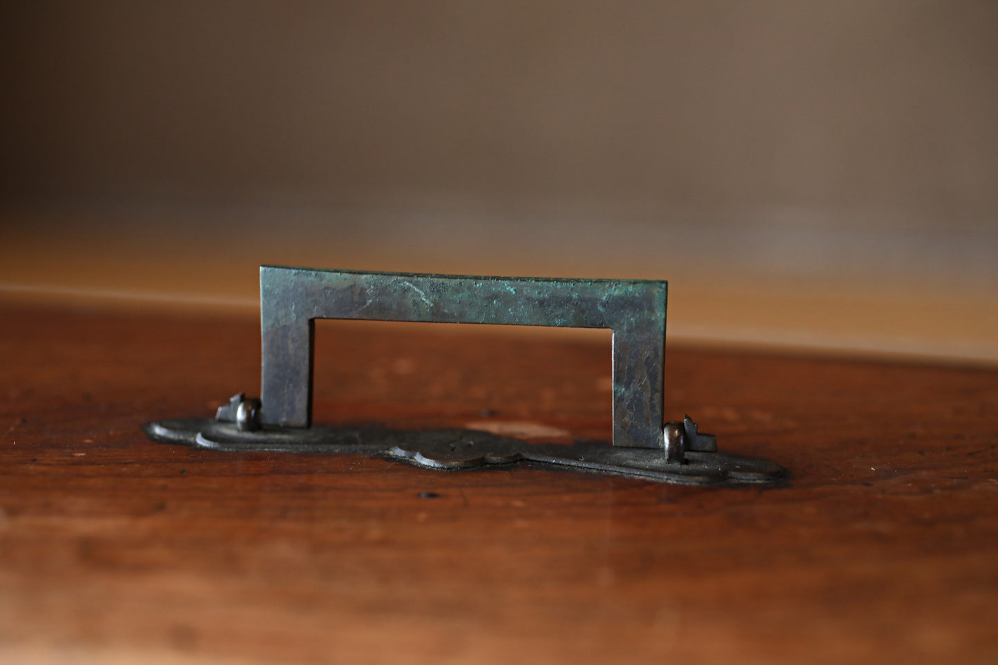 Antique Japanese Tansu Chest: Lacquered Zelkova Wood, Metal Fittings 5 drawers W12.6in/32cm