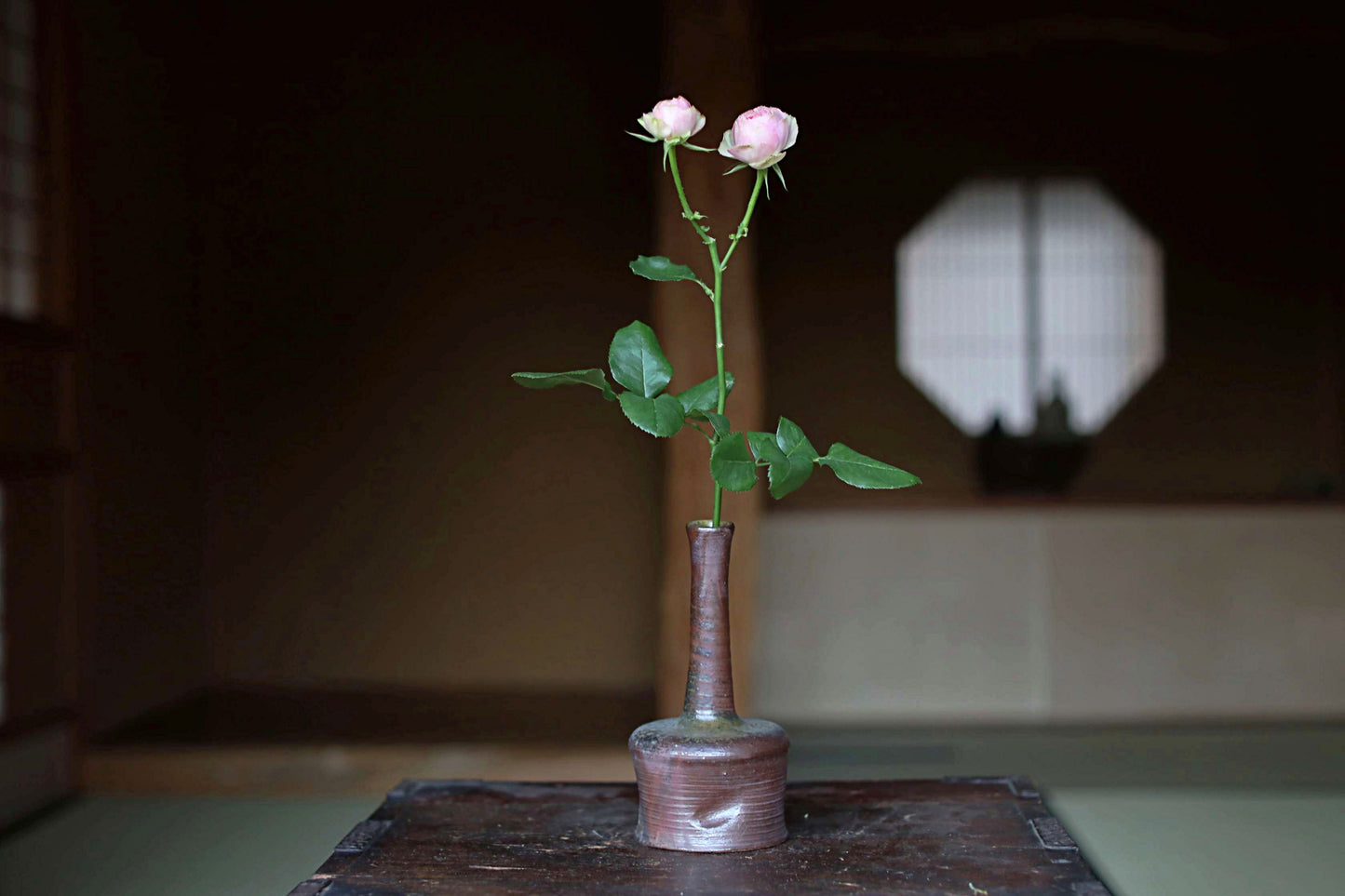 Bizen ware- Japanese Flower Vase: Signed Pottery for IKEBANA, Tea ceremony