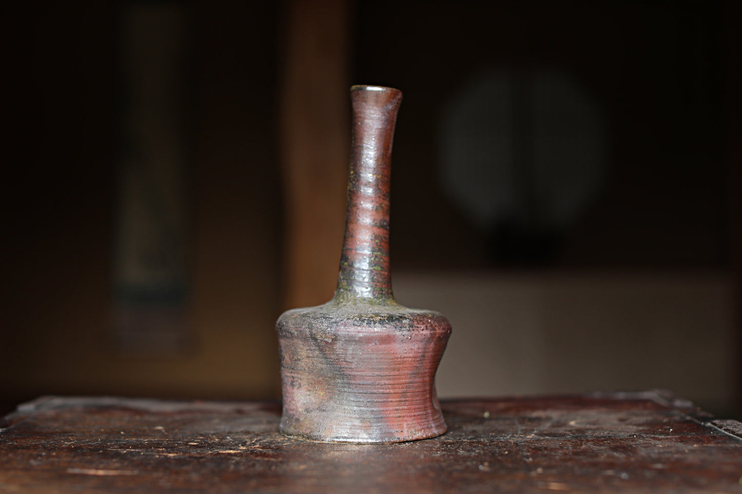 Bizen ware- Japanese Flower Vase: Signed Pottery for IKEBANA, Tea ceremony