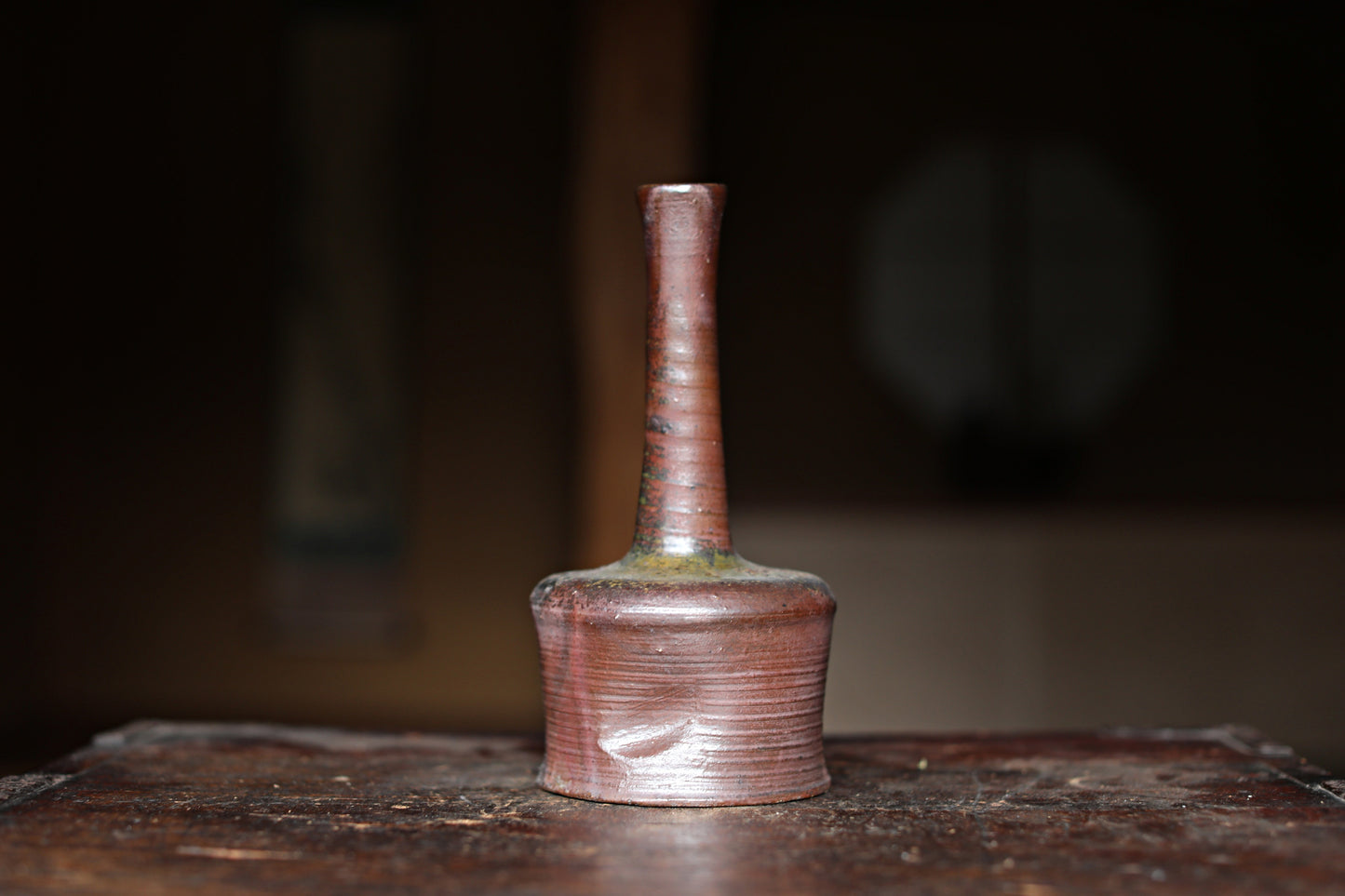 Bizen ware- Japanese Flower Vase: Signed Pottery for IKEBANA, Tea ceremony