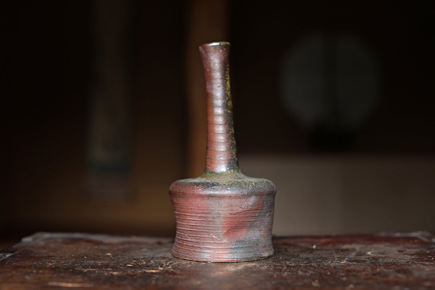 Bizen ware- Japanese Flower Vase: Signed Pottery for IKEBANA, Tea ceremony