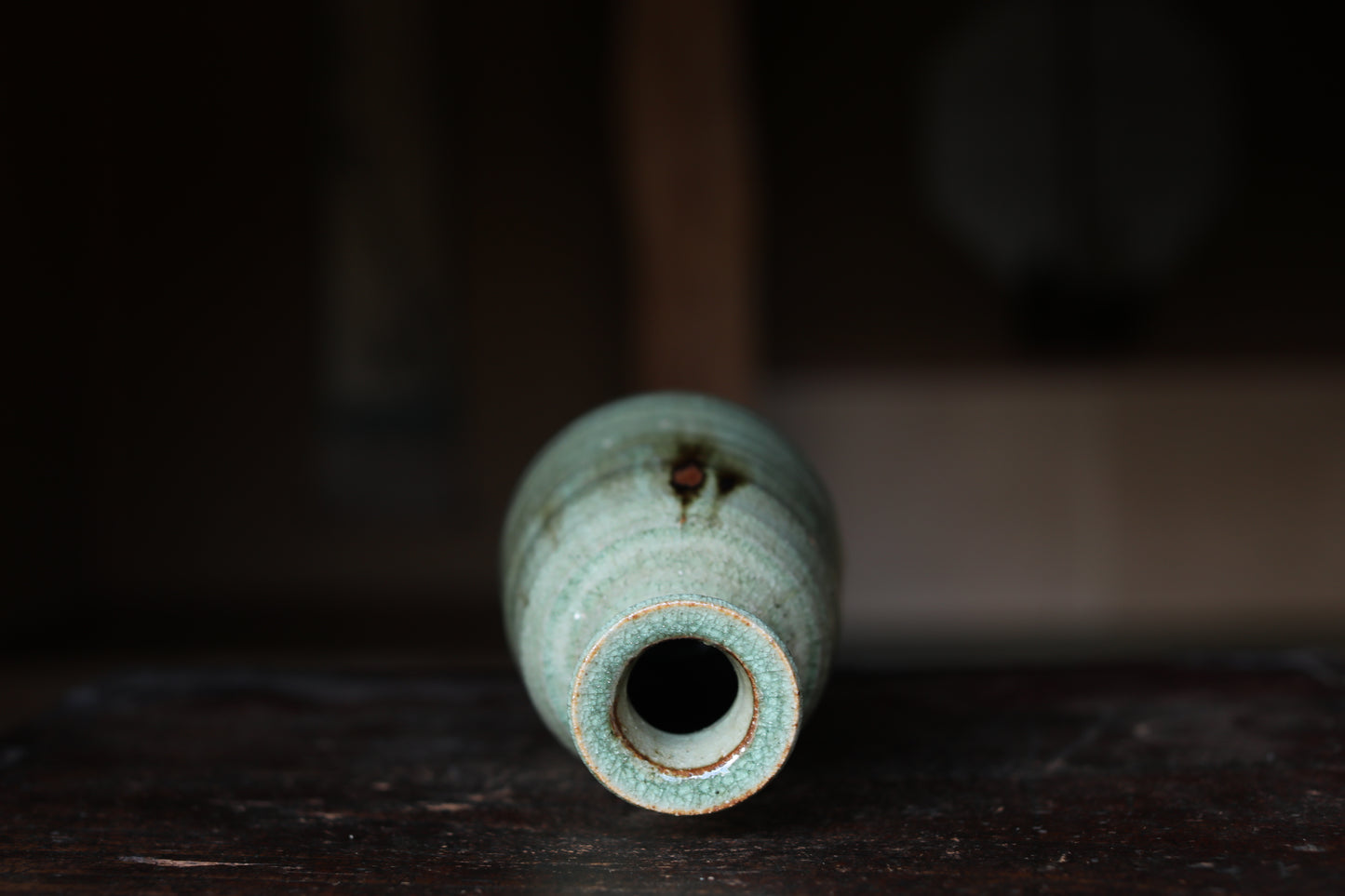 Japanese vintage SETO artist vase for one flower kiln ware handmade  boxed H7.9in/20cm