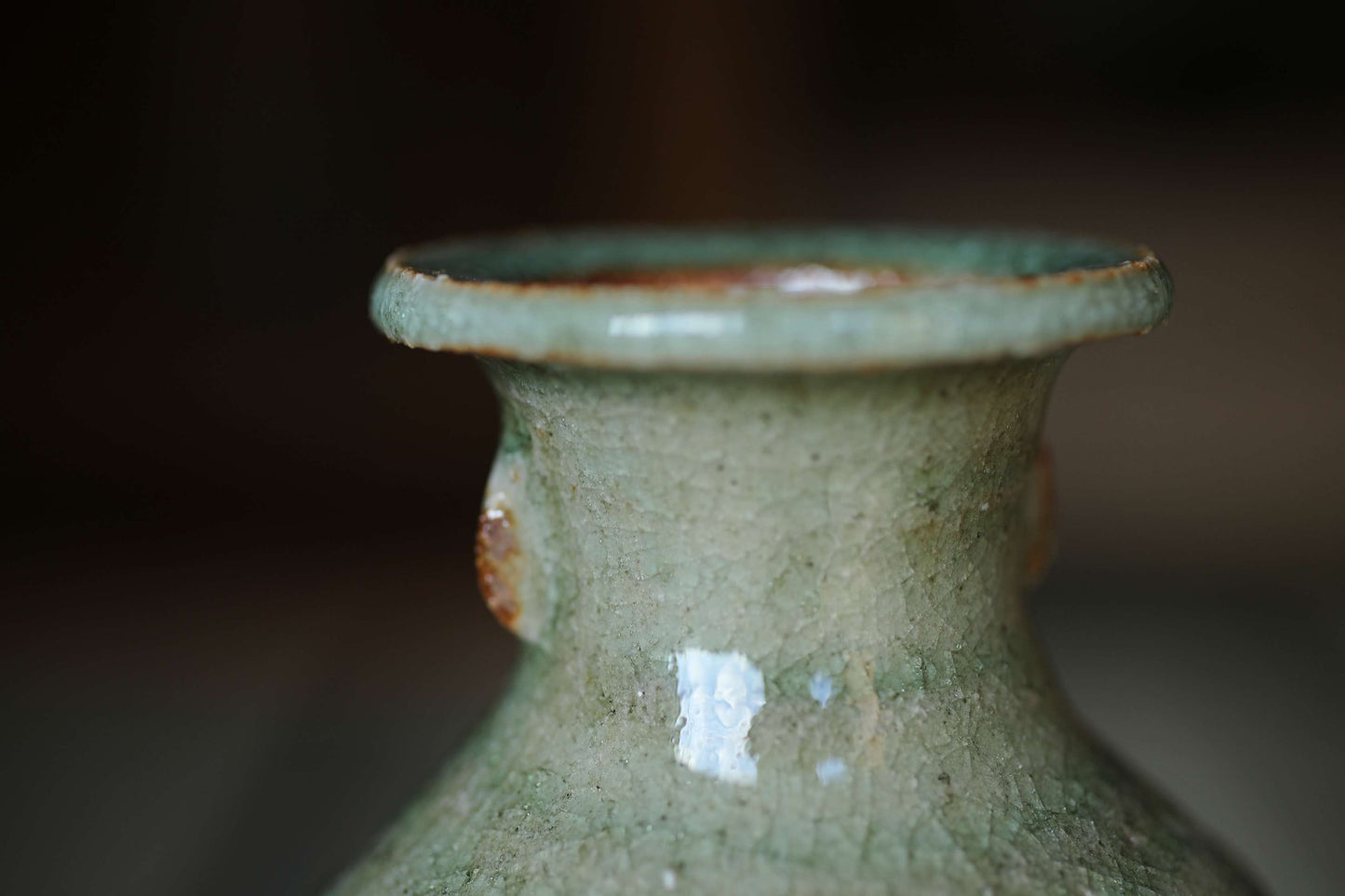 Japanese vintage SETO artist vase for one flower kiln ware handmade  boxed H7.9in/20cm