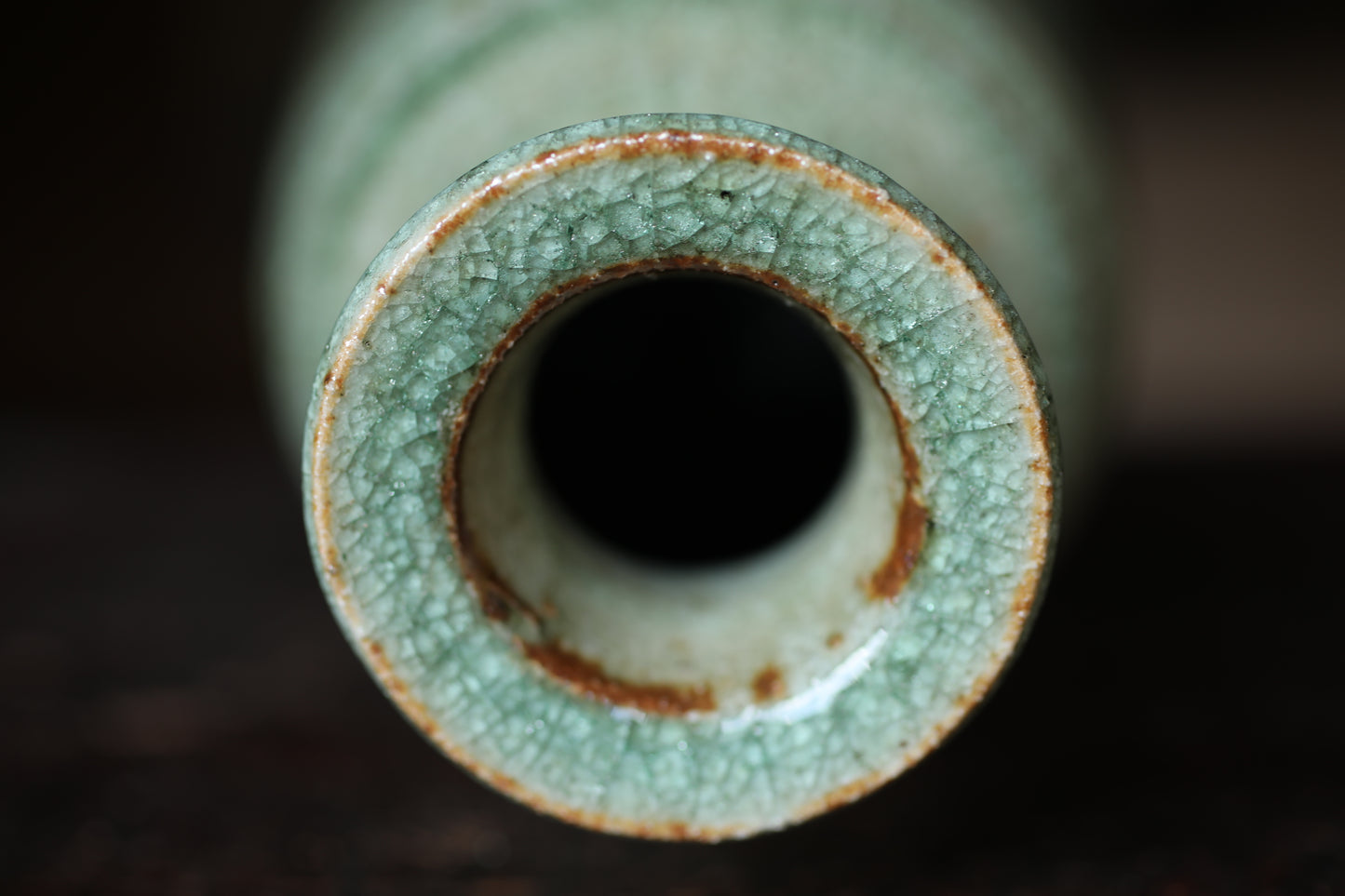 Japanese vintage SETO artist vase for one flower kiln ware handmade  boxed H7.9in/20cm