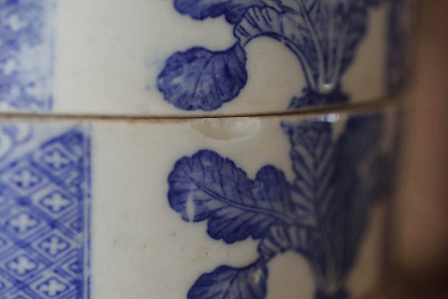 Antique Meiji Imari Jūbako Bento Box: Four-Tiered Blue Floral Porcelain