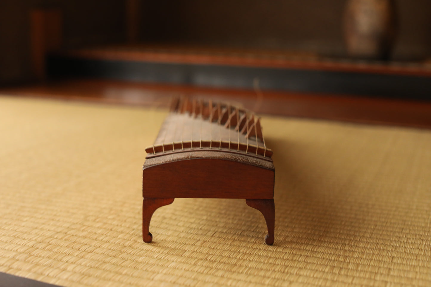 Antique Japanese harp small KOTO 1910s Musical Instruments Toy W20.7in/W52.5cm