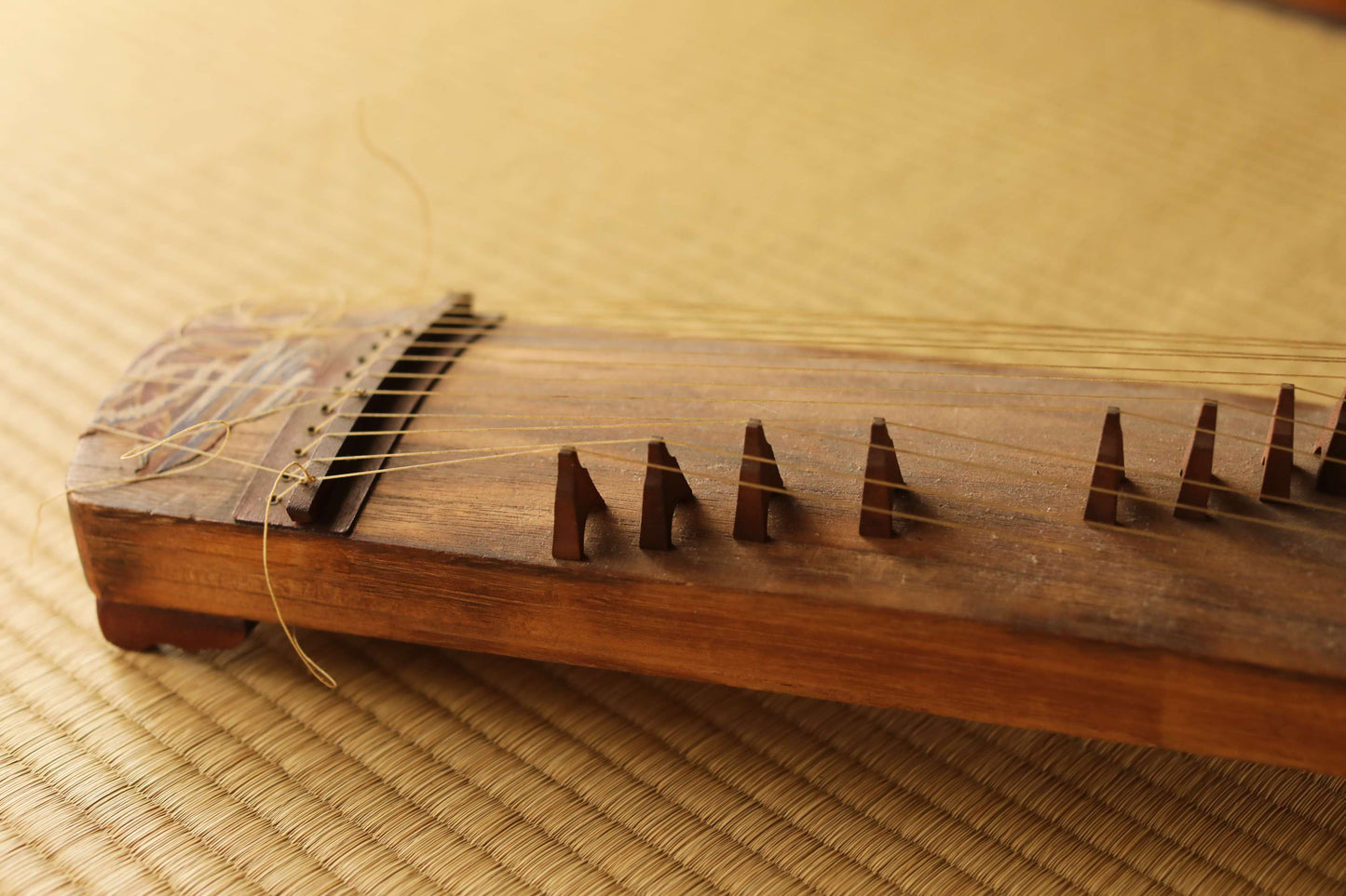 Antique Japanese harp small KOTO 1910s Musical Instruments Toy W20.7in/W52.5cm