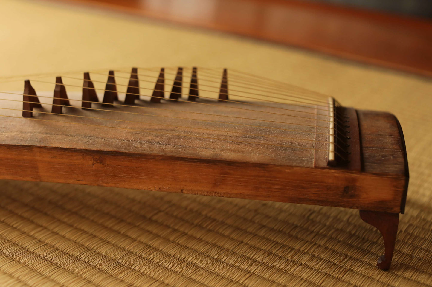 Antique Japanese harp small KOTO 1910s Musical Instruments Toy W20.7in/W52.5cm