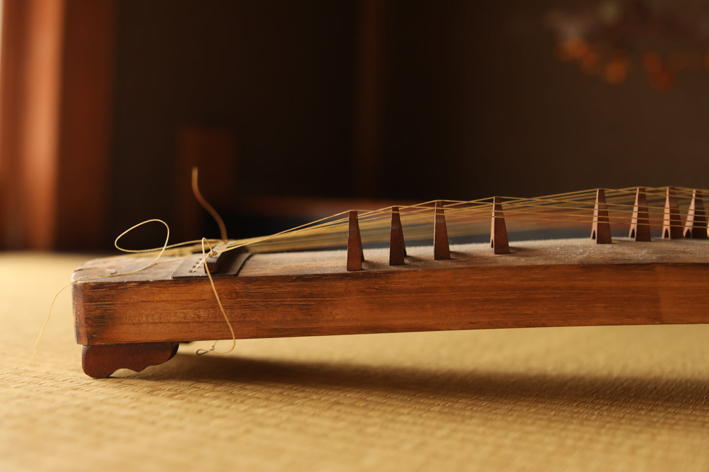 Antique Japanese harp small KOTO 1910s Musical Instruments Toy W20.7in/W52.5cm
