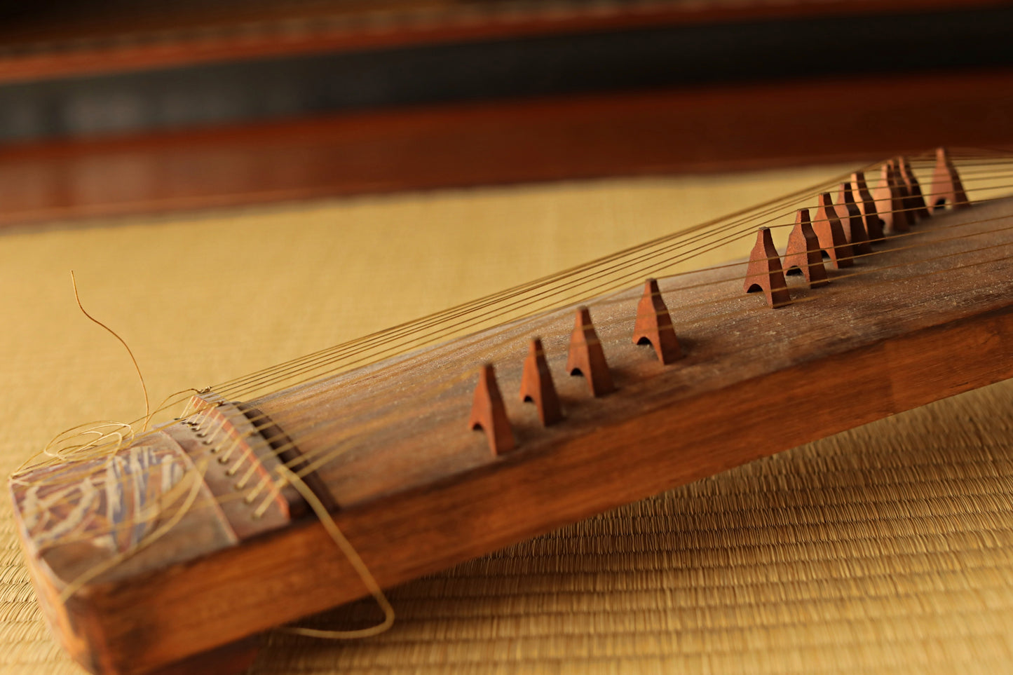 Antique Japanese harp small KOTO 1910s Musical Instruments Toy W20.7in/W52.5cm
