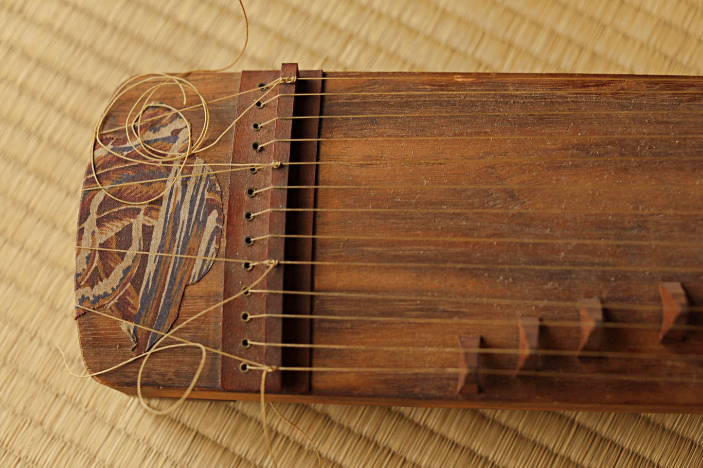 Antique Japanese harp small KOTO 1910s Musical Instruments Toy W20.7in/W52.5cm