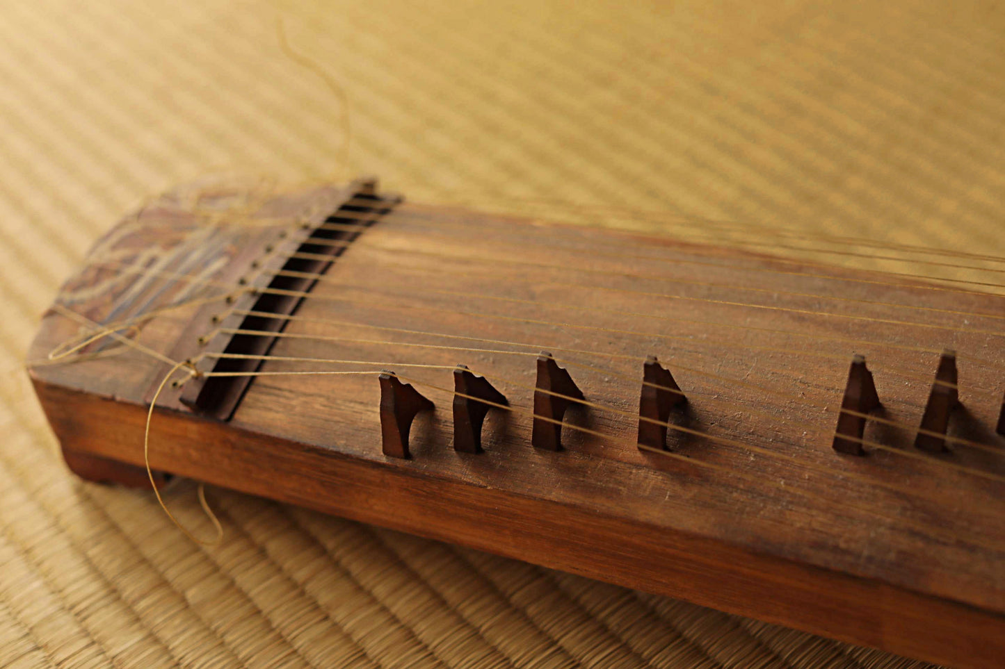 Antique Japanese harp small KOTO 1910s Musical Instruments Toy W20.7in/W52.5cm