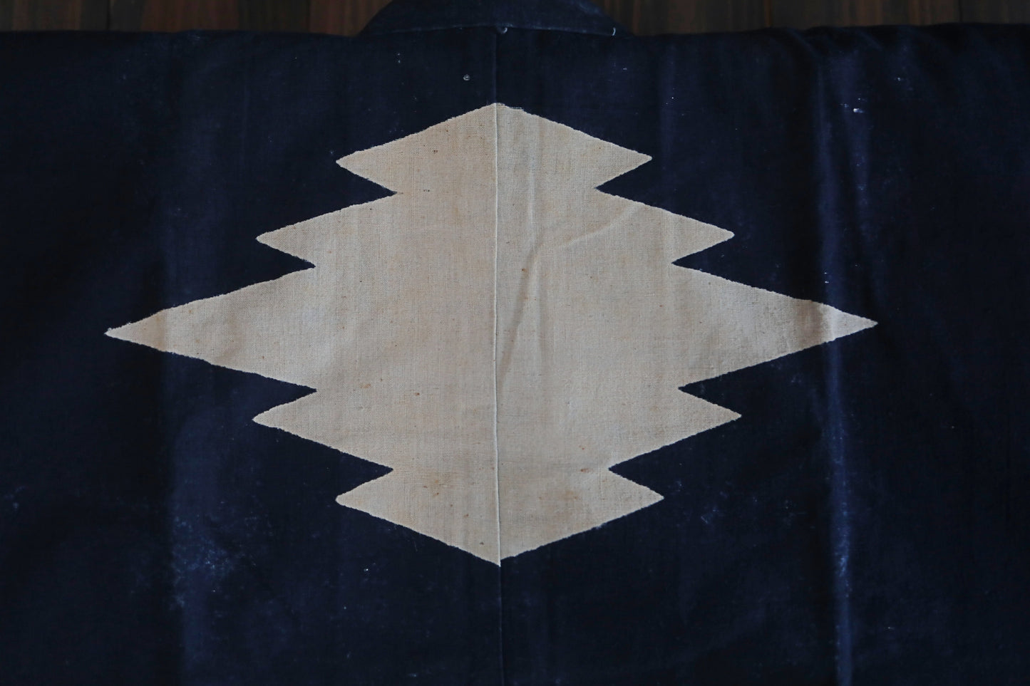 Antique Japanese Jaket Happi: Indigo dye with die-cut patterns, Deadstock