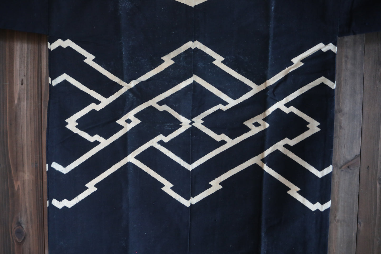 Antique Japanese Jaket Happi: Indigo dye with die-cut patterns, Deadstock