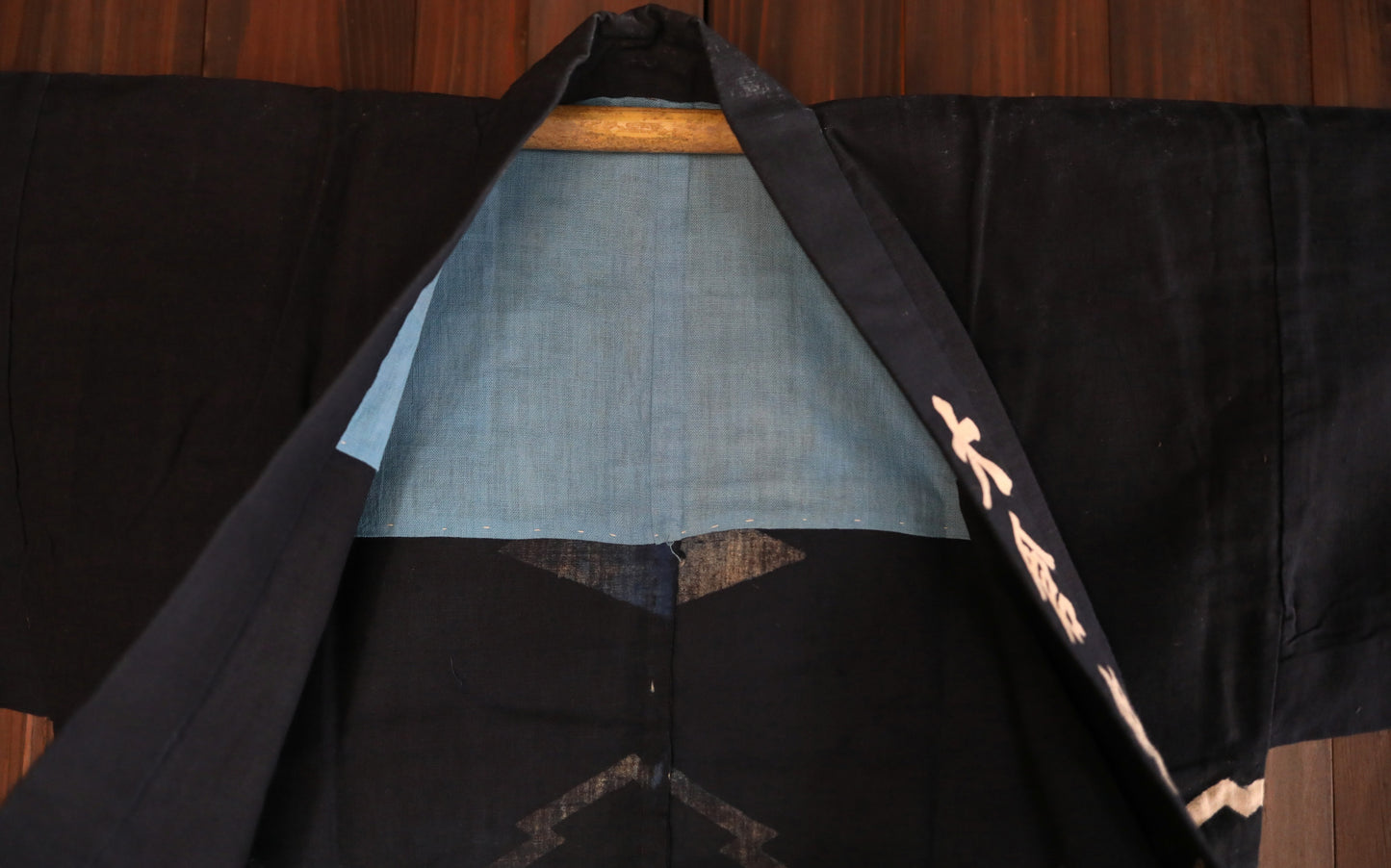 Antique Japanese Jaket Happi: Indigo dye with die-cut patterns, Deadstock