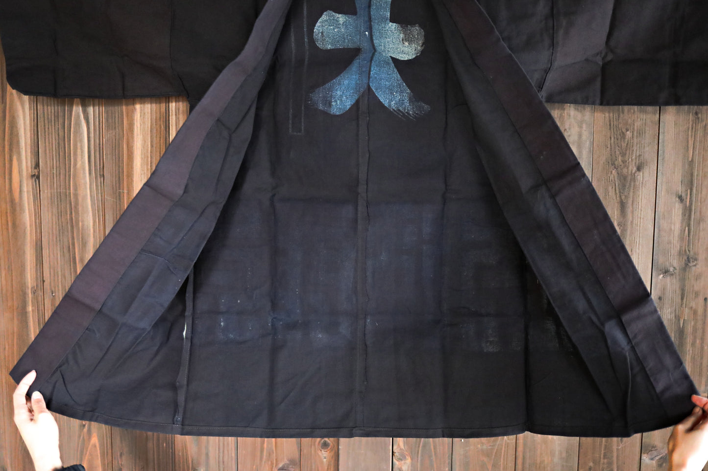 Antique Japanese Jaket Happi: Indigo dye with die-cut patterns, Deadstock