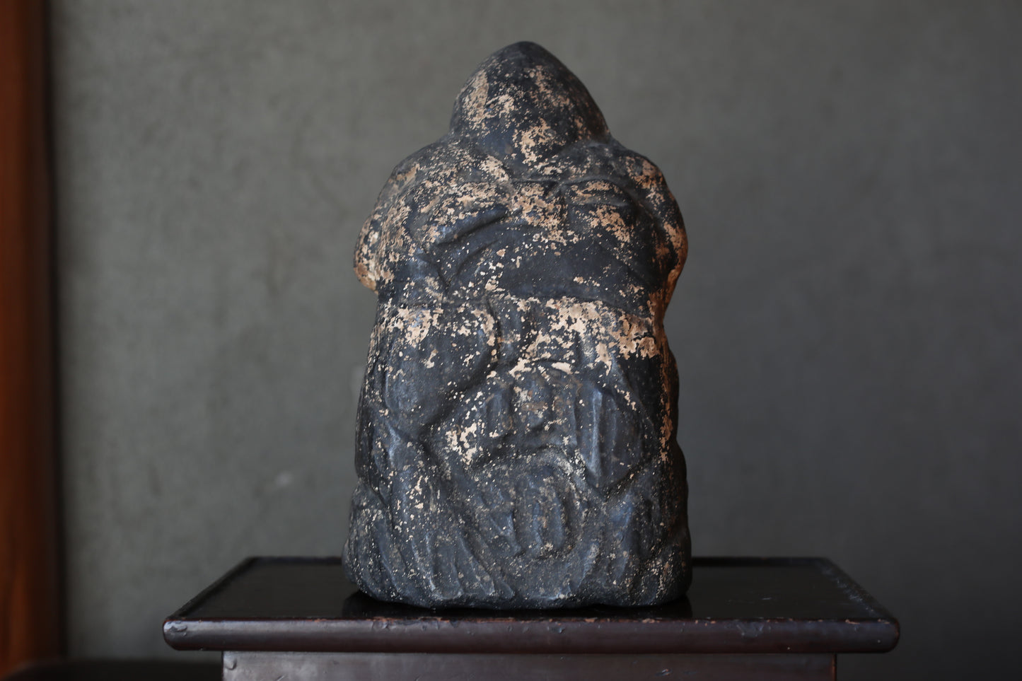 Primitive Style art- Antique Ebisu Pottery Statue, Edo Japan Lucky God