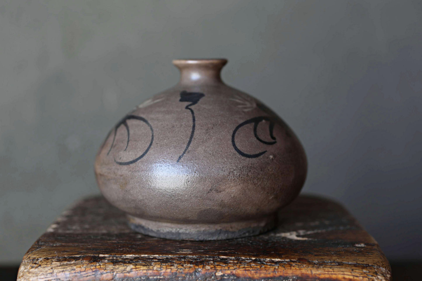 Japanese Antique KARATSU small vase for one flower kiln ware handmade  H3in/9cm