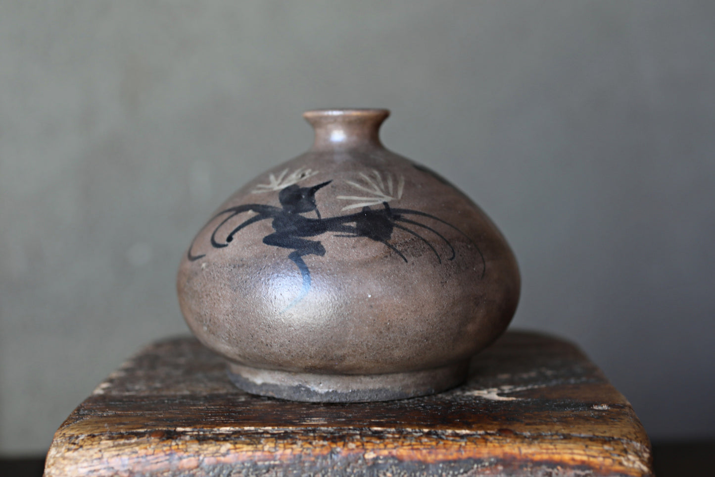 Japanese Antique KARATSU small vase for one flower kiln ware handmade  H3in/9cm