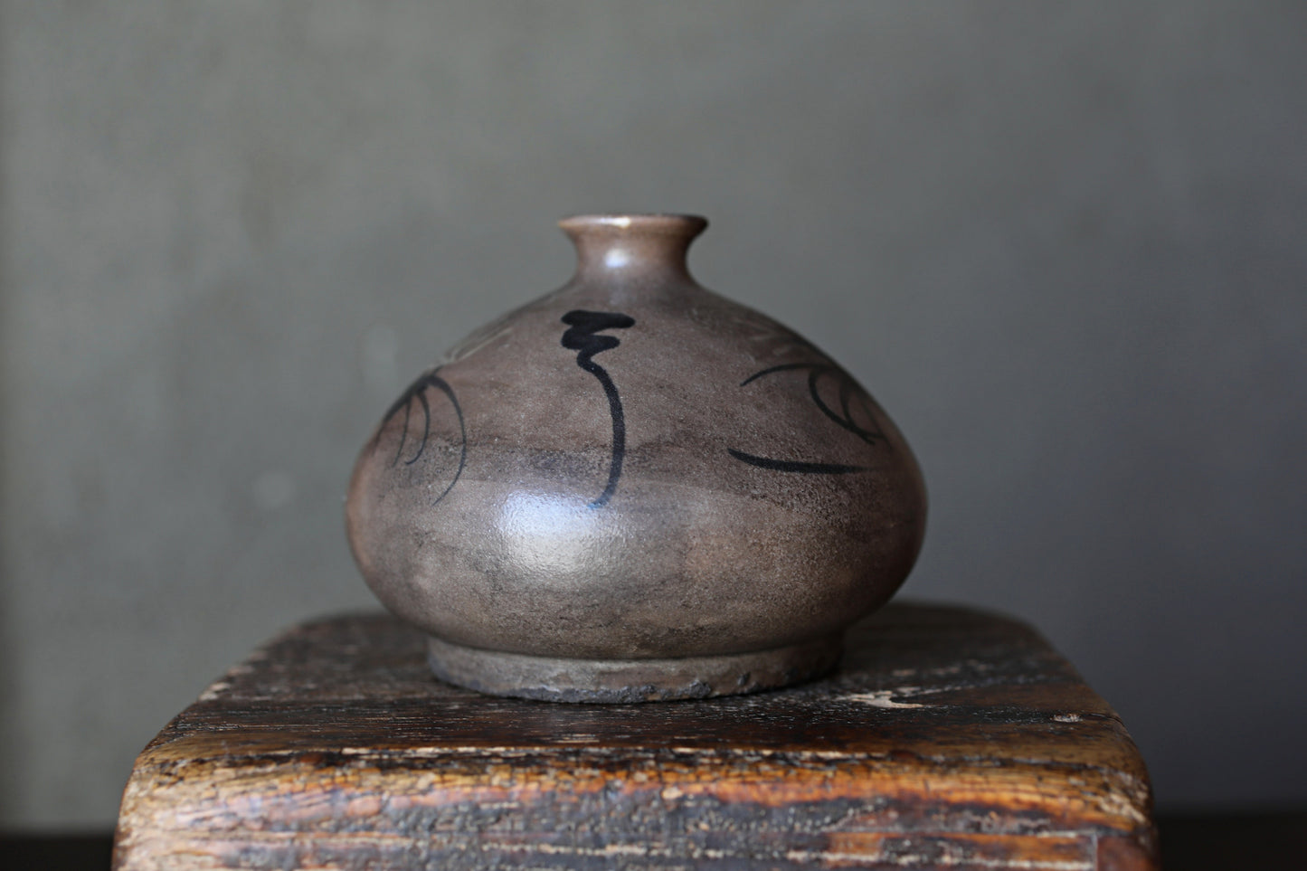 Japanese Antique KARATSU small vase for one flower kiln ware handmade  H3in/9cm