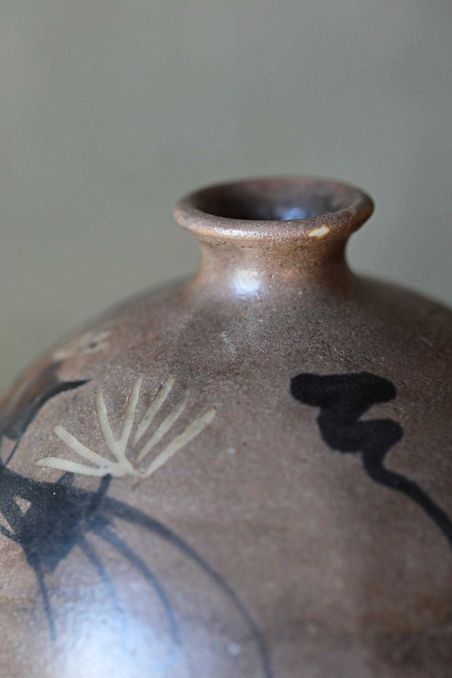 Japanese Antique KARATSU small vase for one flower kiln ware handmade  H3in/9cm