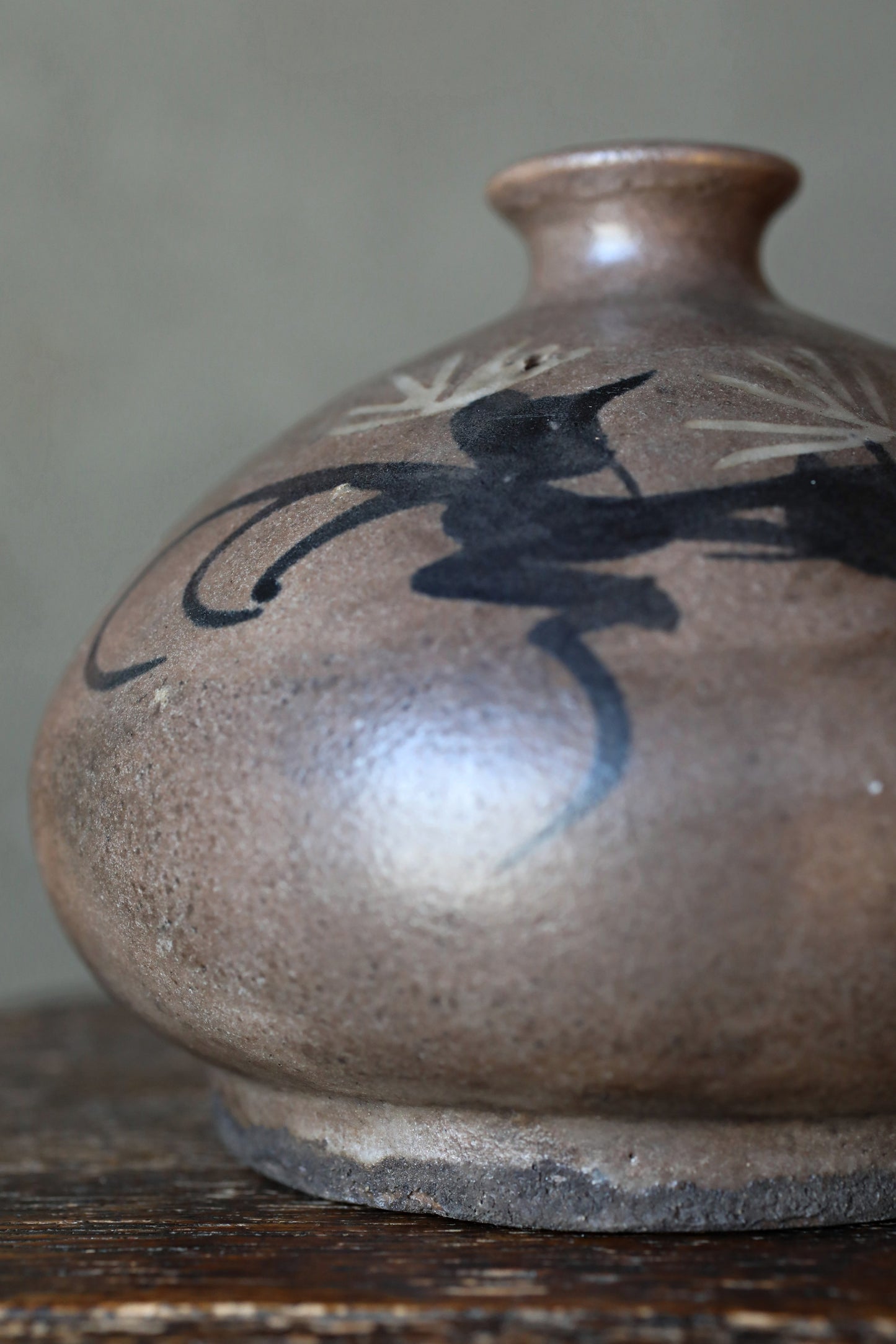 Japanese Antique KARATSU small vase for one flower kiln ware handmade  H3in/9cm