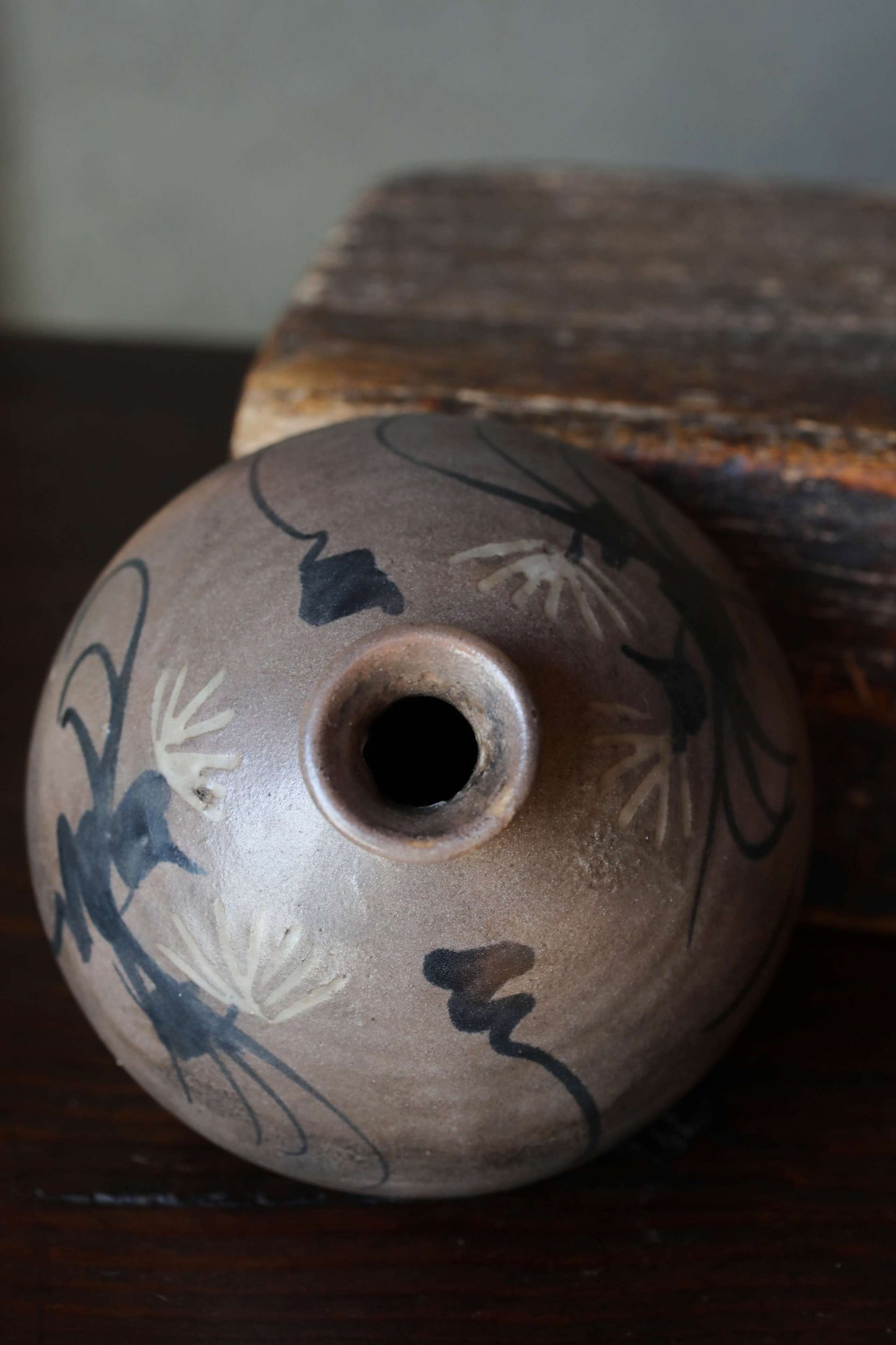 Japanese Antique KARATSU small vase for one flower kiln ware handmade  H3in/9cm