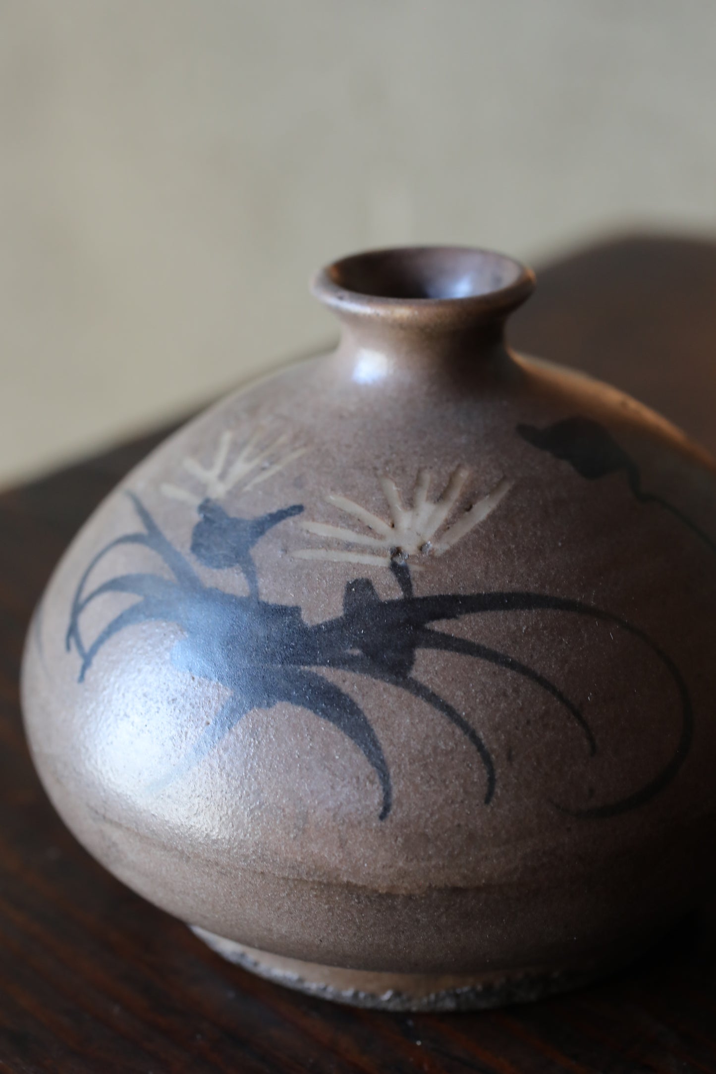 Japanese Antique KARATSU small vase for one flower kiln ware handmade  H3in/9cm