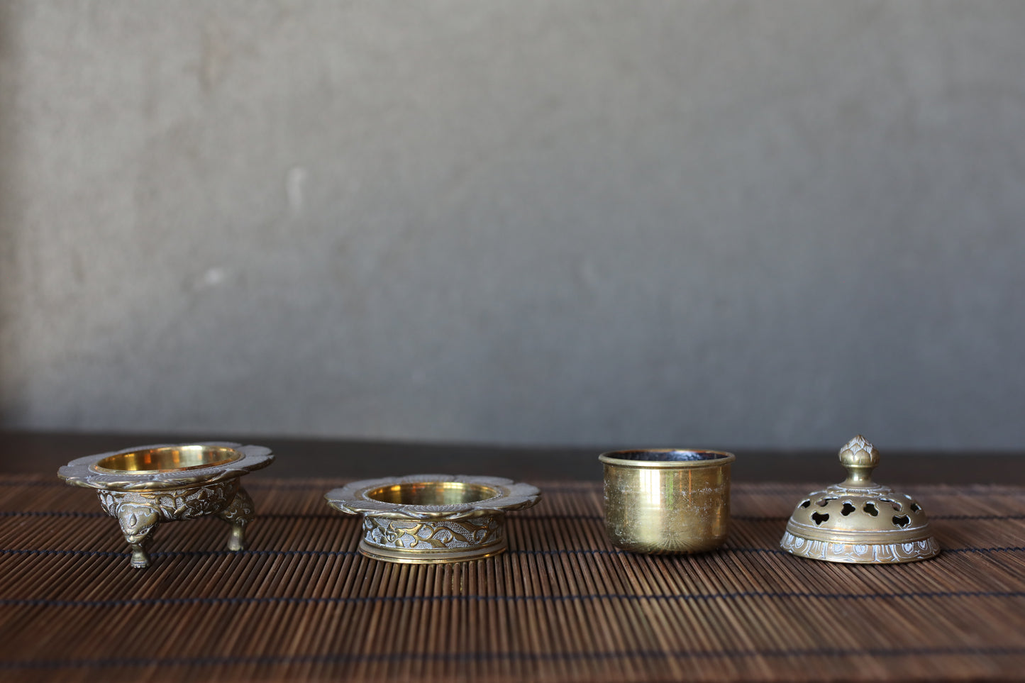 Antique Brass Buddhist Lion Censer, Japanese Incense Holder Lotus