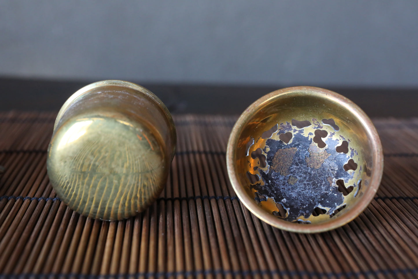Antique Brass Buddhist Lion Censer, Japanese Incense Holder Lotus