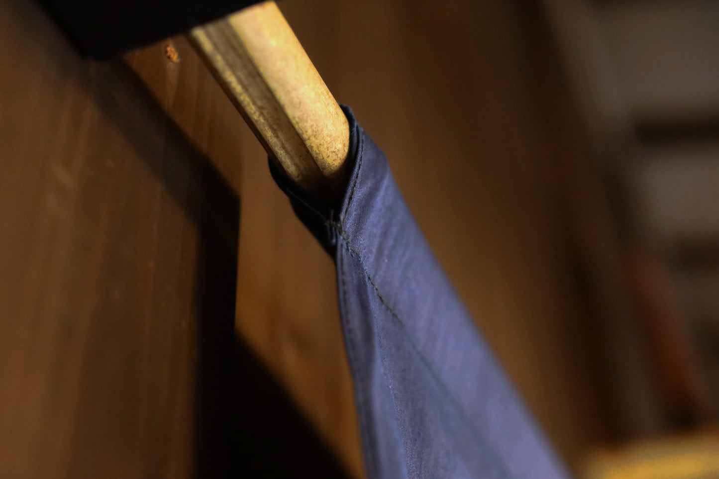 Noren- Japanese vintage curtain screen with crest, blue Japandi interior H68.1in/H173cm