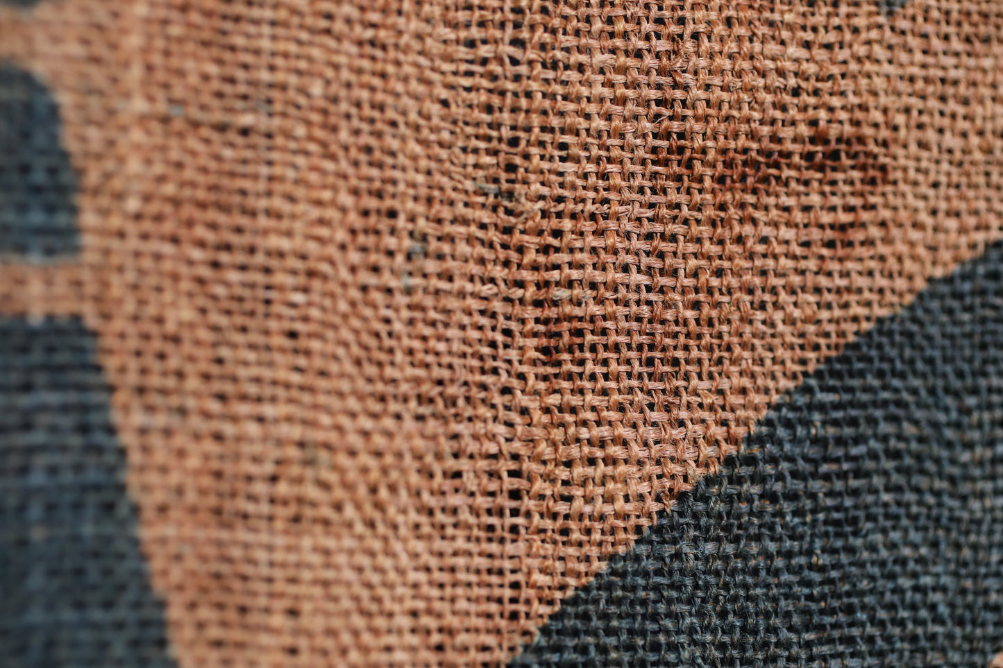 Antique Japanese Linen Noren – Indigo Crest Room Divider, Edo Era Textile Art, Japandi interior