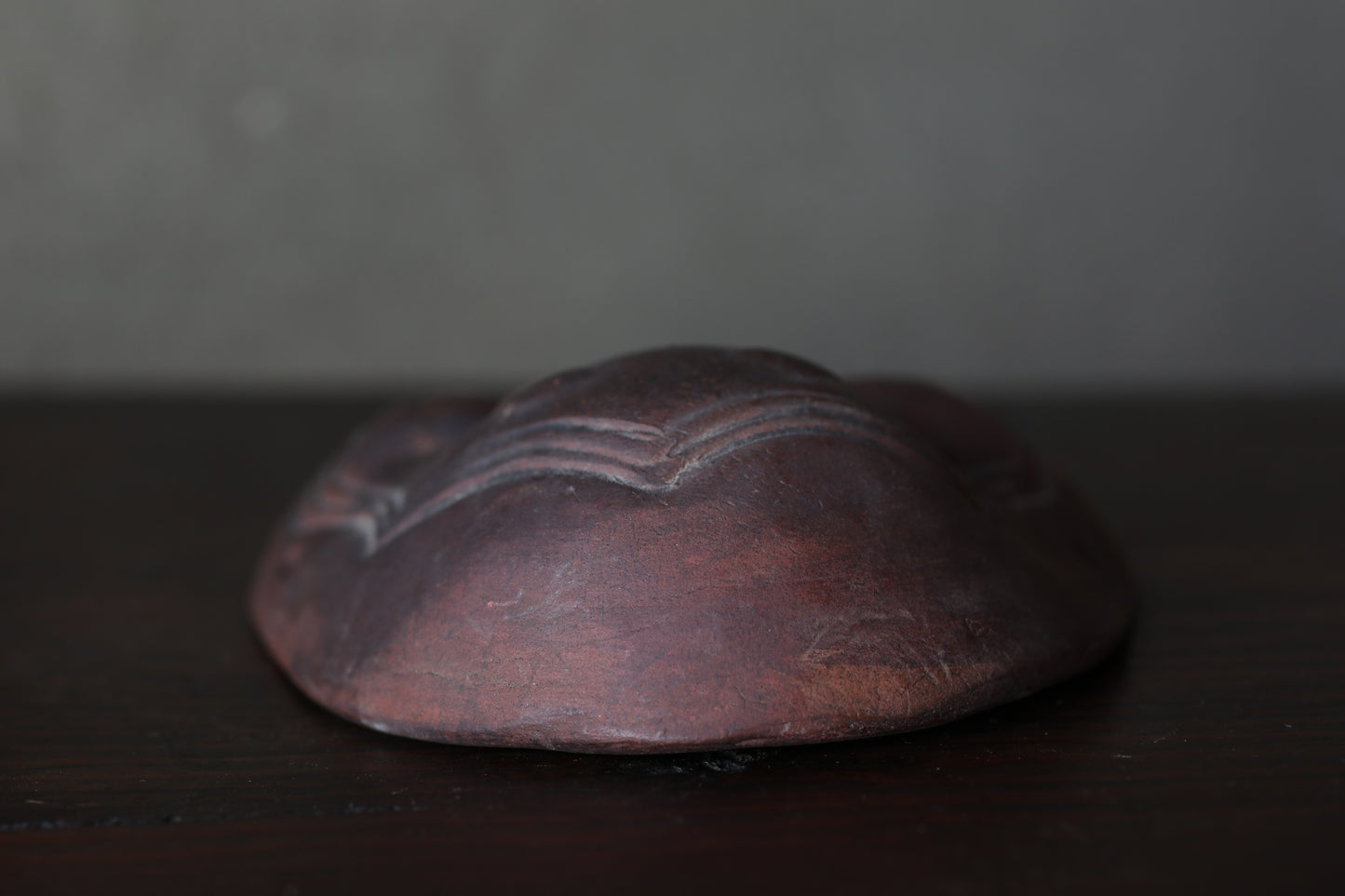 Antique Bizen Ware Otafuku Mask, Japanese Ceramic Wall Decor, Joy Prosperity Symbol