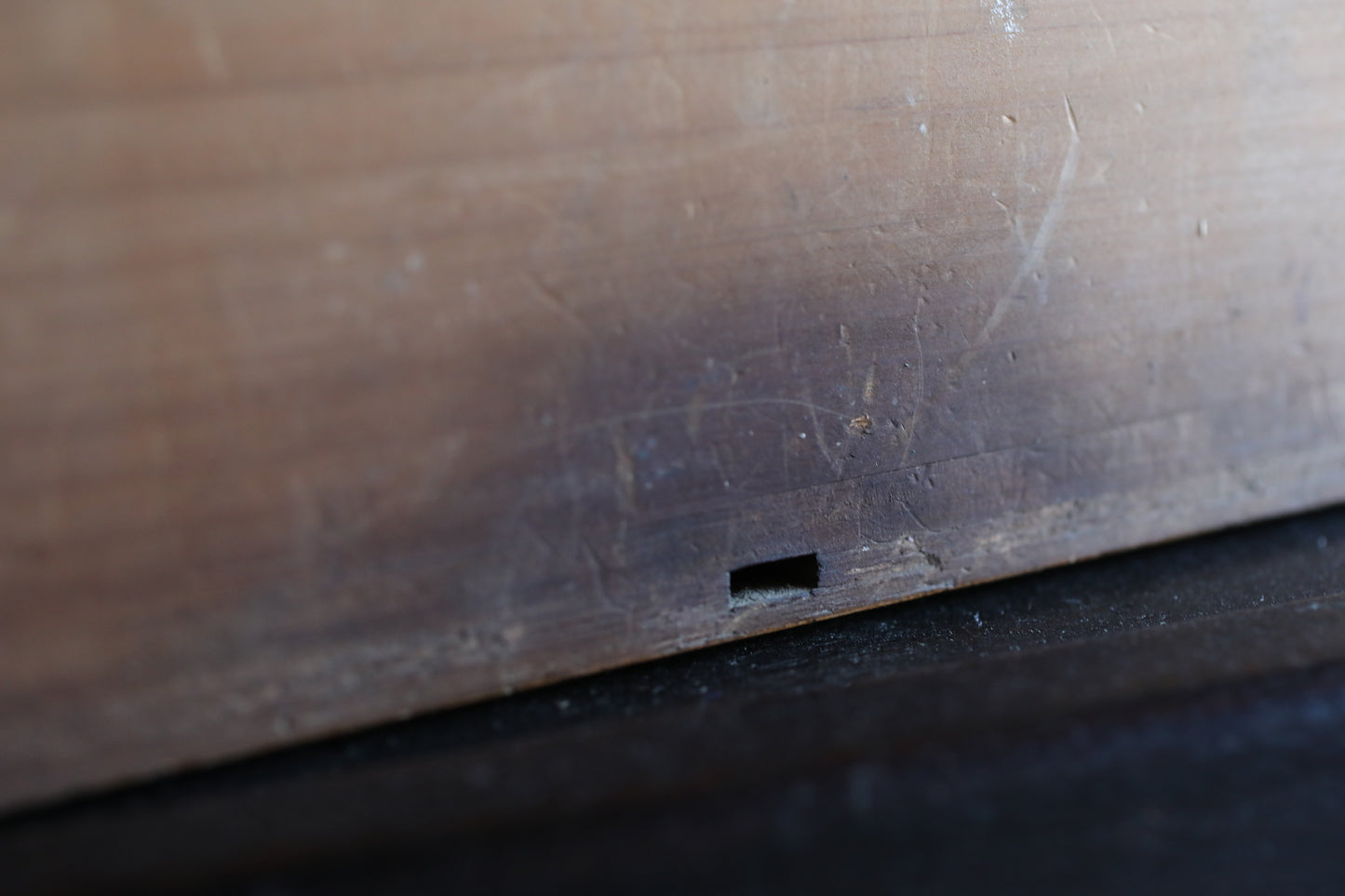 Antique box with caved Kanji calligraphy wood hand craft