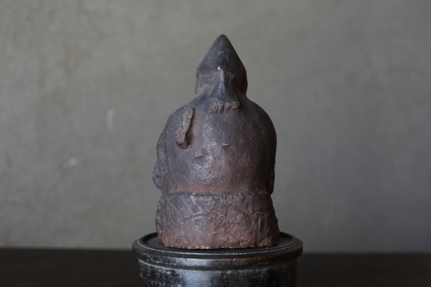 Shinto Omamori- Antique Ebisu Pottery Statue, Edo Japan Lucky God, 1870s