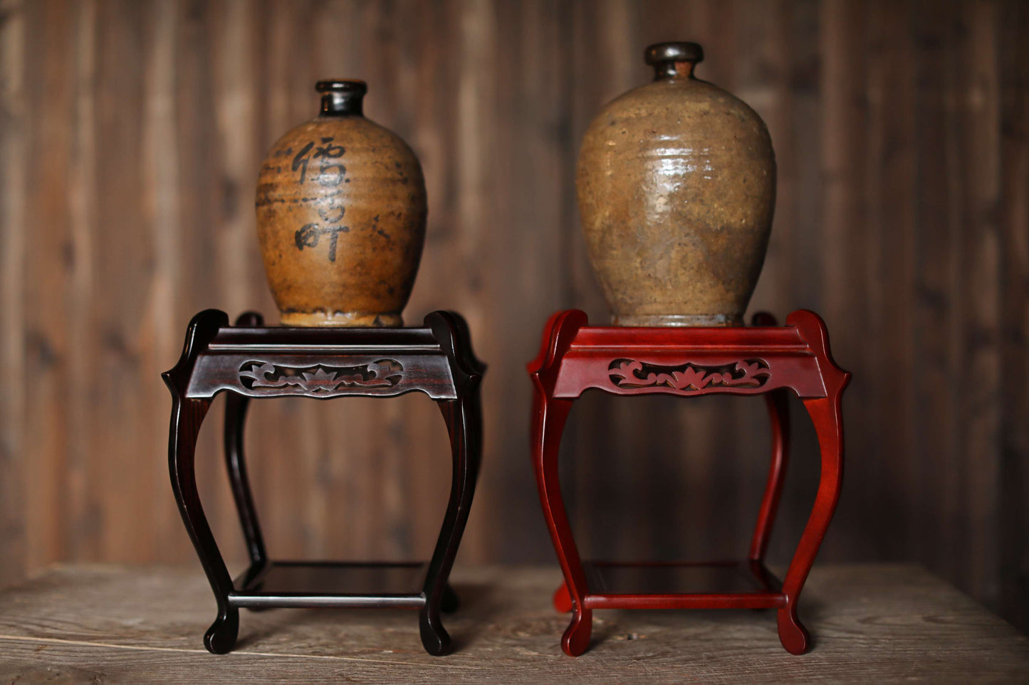 Pedestal - Japanese Wood Furniture Ikebana Bonsai Stand Karaki Black Brown
